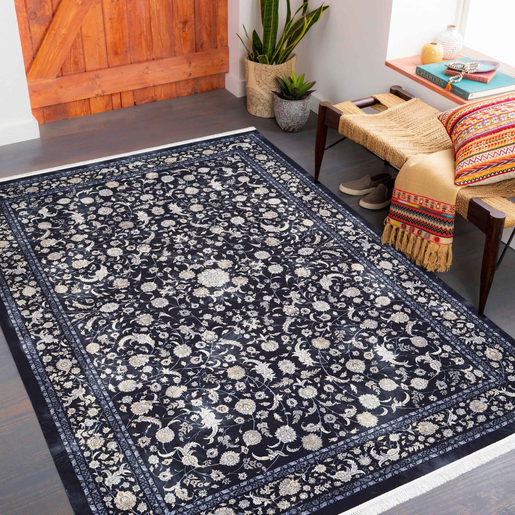 فرش روچک کد 400420 مشکی 1200شانه ساده