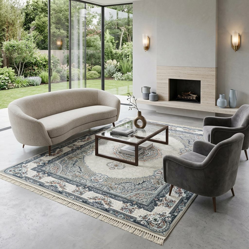 فرش ژاکلین ترمه ای 700شانه ساده