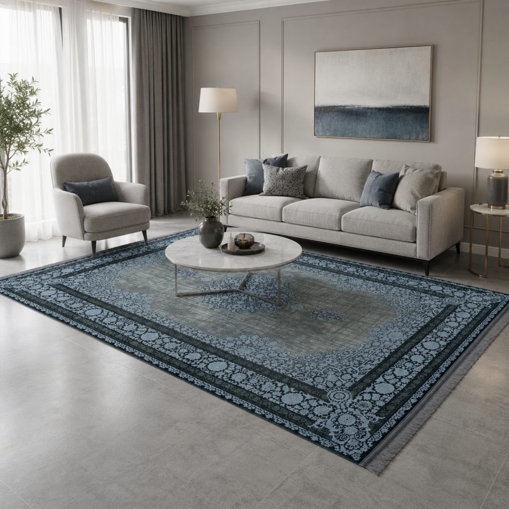 فرش کد 70005 طوسی نقره ای 700شانه هایبالک