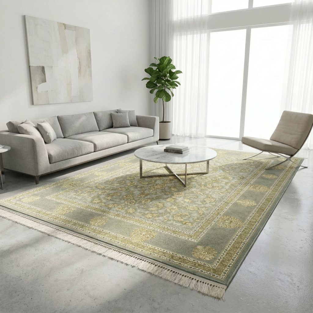 فرش دلوین A نقره ای 1200 اکریلیک هایبالک