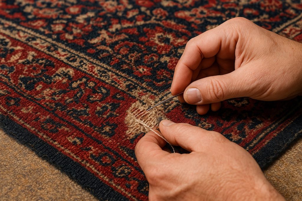 رفوگری فرش | آموزش تعمیر پارگی فرش
